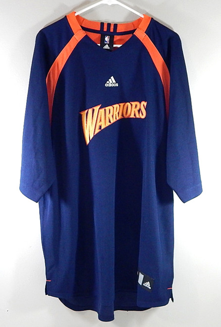 Golden State Warriors Adidas Team Issued Warm Up Shirt Navy Blue XL Tall