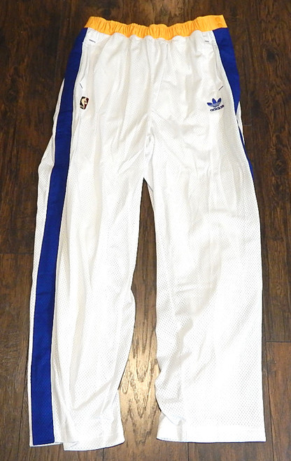 Golden State Warriors Adidas Team Issued Mesh Warm Up Pants White New XL Tall