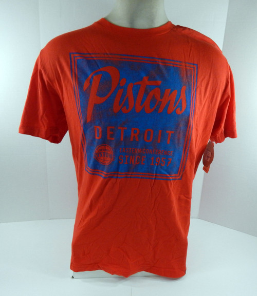 Men Detroit Pistons Auth Red Shirt Eastern Confernce C-Bread Sportiqe NWT 2XL 3S