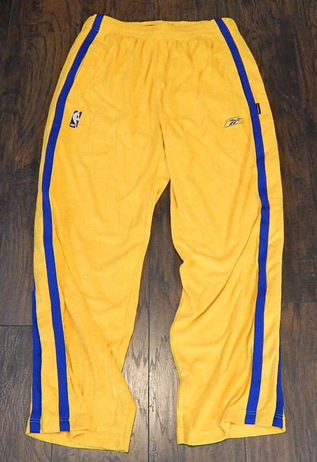 San Francisco Warriors NBA Reebok Hardwood Classics Warm Up Pants Yellow Large