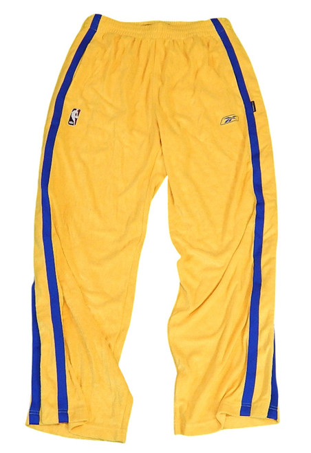 San Francisco Warriors NBA Reebok Hardwood Classics Warm Up Pants Yellow Large
