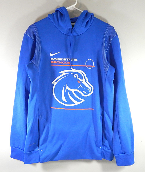 Boise State Broncos Nike Dri-Fit Team Issued Hoodie Sweatshirt Blue Small