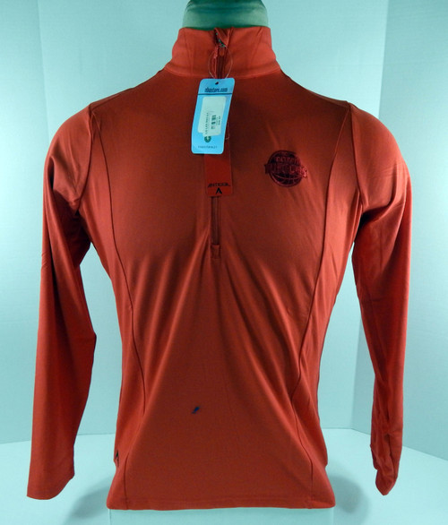 2015 Womens Detroit Pistons Red Quarter Zip Sweatshirt Express Antigua NWT L 08S
