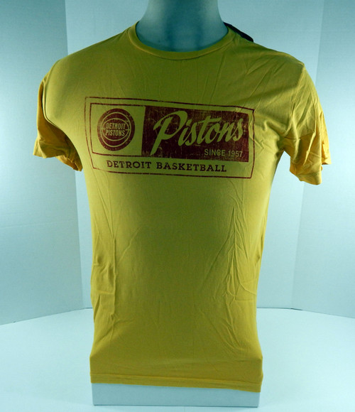 Womens Detroit Pistons Authentic Yellow Shirt Sun C-Bread Sportiqe NWT M 086S