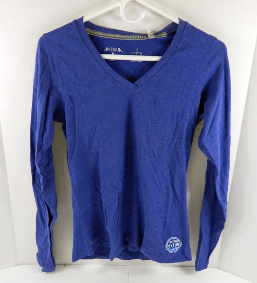 2016 Womens Detroit Pistons Blue V-Neck Longsleeve Flip T-Shirt Antigua NWT S 3S