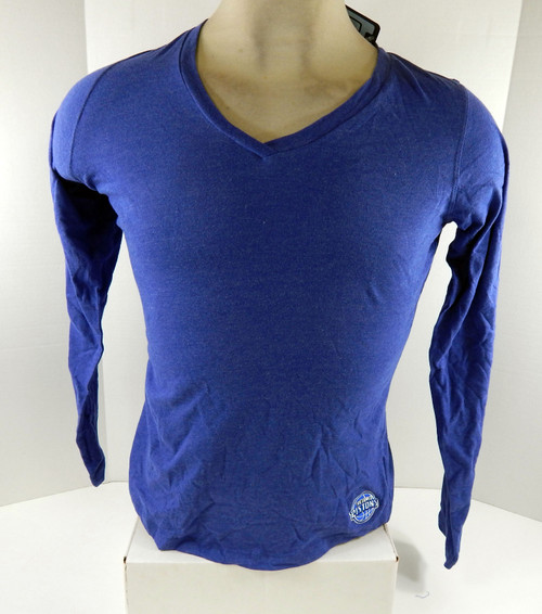 2016 Womens Detroit Pistons Blue V-Neck Longsleeve Flip T-Shirt Antigua NWT L 5S