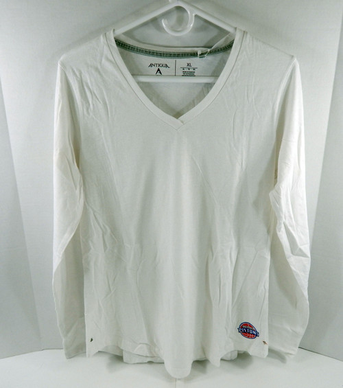 2014-15 Ladies Detroit Pistons White Long Sleeve Shirt Flip Antigua NWT XL 28S