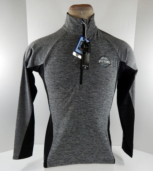 2015-16 Ladies Detroit Pistons Aut Grey Quarter Zip Shirt Relay Antigua NWT M 2S