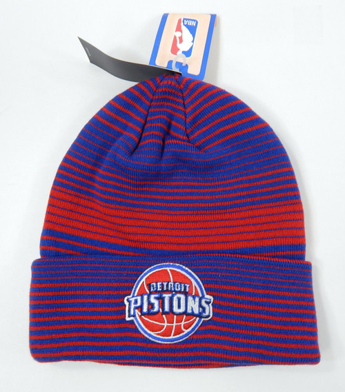 2014-15 Detroit Pistons Authentic Blue Red Nation Cuff Knit Hat Adidas NWT OS 1S
