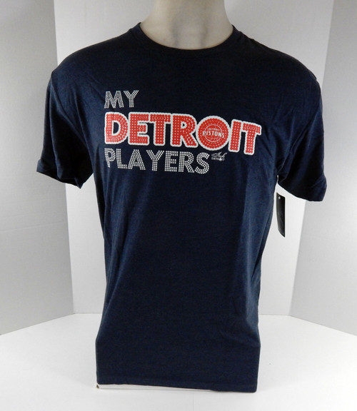 Mens Detroit Pistons Authentic Grey Shirt My Detroit Players NWT L 098S