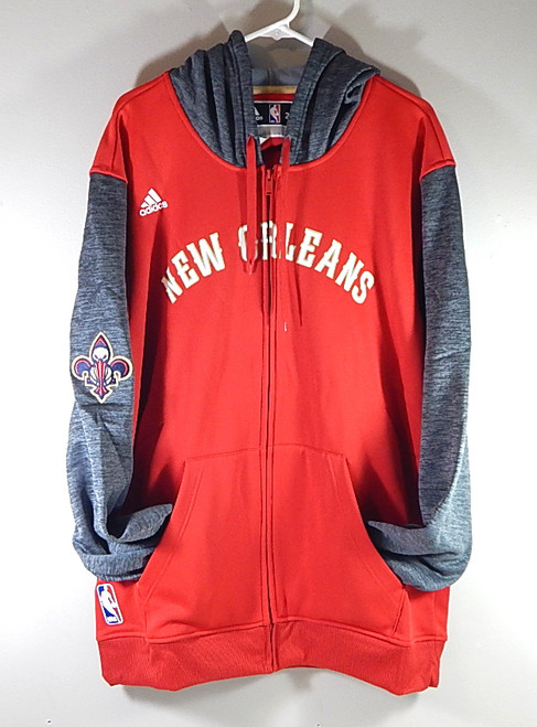 New Orleans Pelicans Adidas Team Issued Warm Up Sweatshirt Hoodie Red 2XL +2"