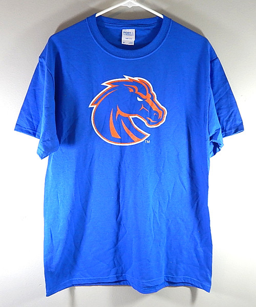 Boise State Broncos Logo Team Issued Tee Shirt Royal Blue Medium New