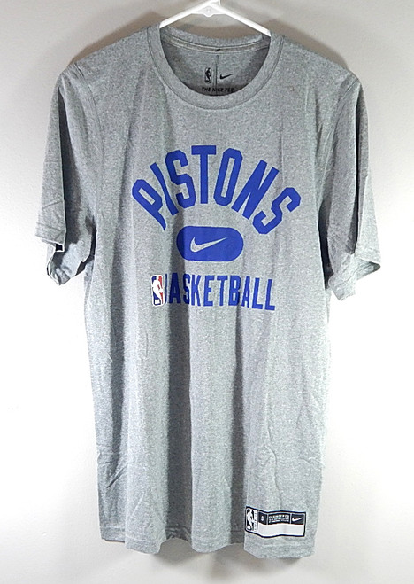 Detroit Pistons Basketball Nike Dri-Fit Team Issued Tee Shirt Heather New Small