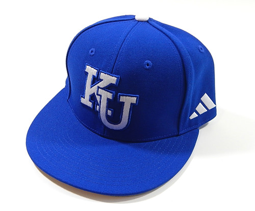 Kansas City Jayhawks KU Logo Adidas Team Issued Hat Blue New Size 6 5/8