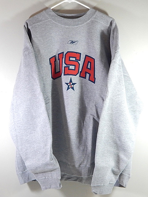 Team USA Basketball Reebok Team Issued Crewneck Sweatshirt Heather Gray 2XL Tall