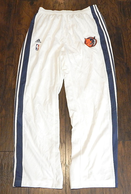 Charlotte Bobcats Adidas 3 Stripe Team Issued Warm Up Pants White Blue 2XL +4"