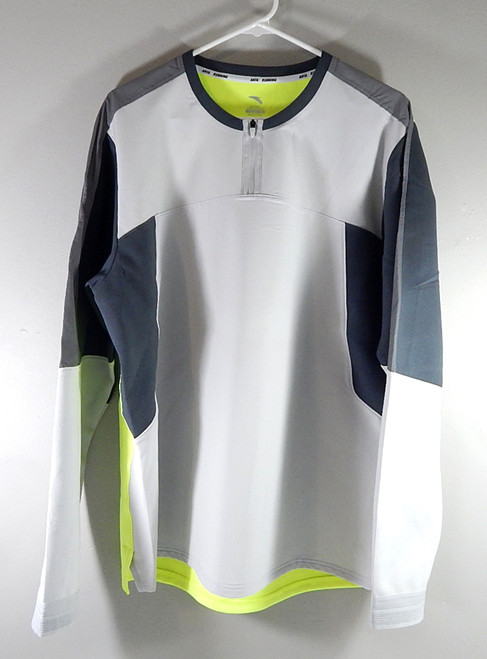 Anta Running Reflective Ahtletic Sweatshirt Chip Gray Neon Yellow 3XL New