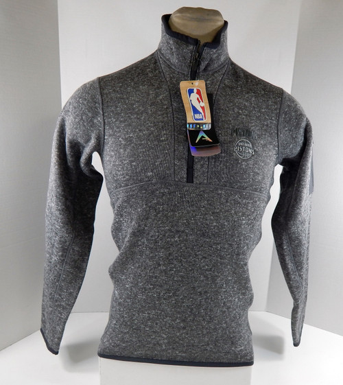 Mens Detroit Pistons Authentic Grey Quarter Zip Jacket Fortune Antigua NWT S 67S