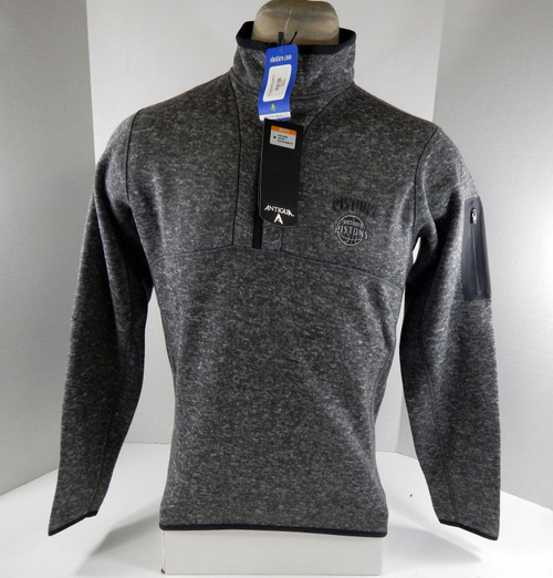 Mens Detroit Pistons Authentic Grey Quarter Zip Jacket Fortune Antigua NWT M 68S