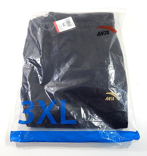 Anta Sports Knit Track Athletic Pants Basic Black Gold Size 3XL New 552210559-1