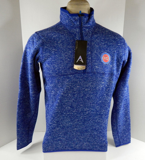 Mens Detroit Pistons Auth Blue Quarter Zip HWC Jacket Fortune Antigua NWT M 70S