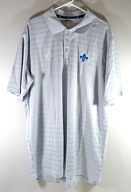 New Orleans Hornets Adidas Climalite Team Issued Polo Shirt 2XLT Light Gray