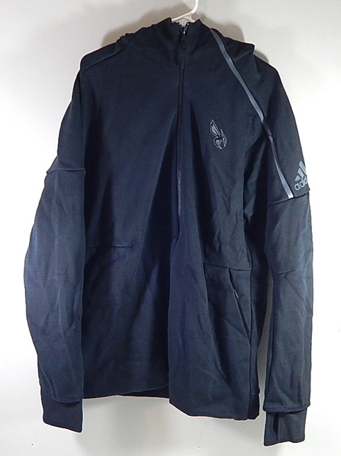 Charlotte Hornets Adidas Team Issued Warm Up Hoodie Sweatshirt Black XL +2"