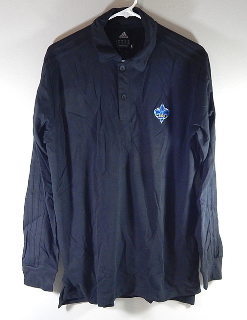 New Orleans Hornets Adidas Team Issued Long Sleeve Polo Shirt XL Black