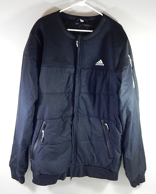 NBA Adidas Team Issued Warm Up Zip Up Jacket Sweatshirt Black 2XL +2"