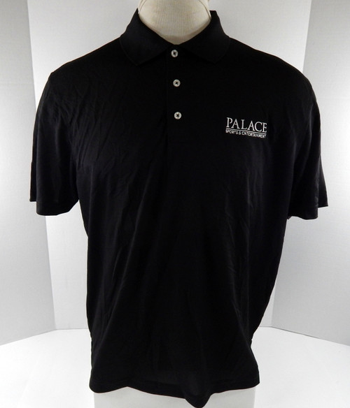 Mens Detroit Pistons Authentic Black Palace Staff Polo Shirt L 55S