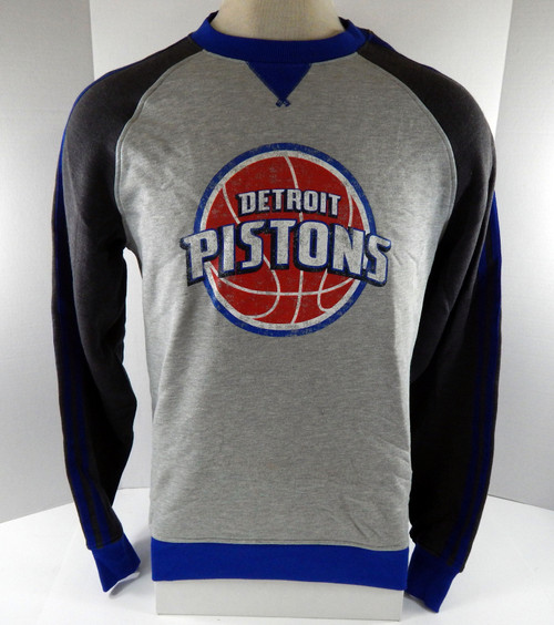 Men Detroit Pistons Authentic Grey Crewneck Sweatshirt Orginals Adidas NWT M 58S