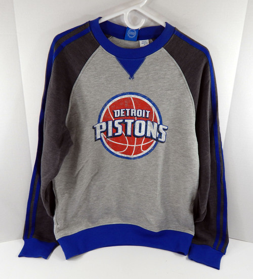 Men Detroit Pistons Authentic Grey Crewneck Sweatshirt Orginals Adidas NWT S 59S