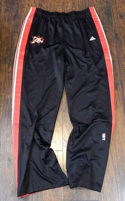 Philadelphia 76'ers Adidas Warm Up Pants 3 Stripe Team Issued Black Size 4XLT