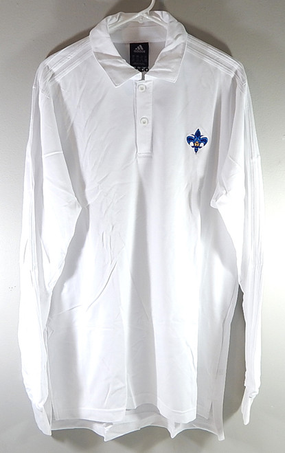 New Orleans Hornets Adidas Team Issued Long Sleeve Polo Shirt XLT White