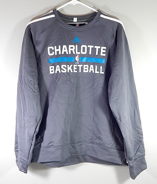 Charlotte Hornets Adidas Climawarm Warm Up Sweatshirt Gray Size XL +2" New