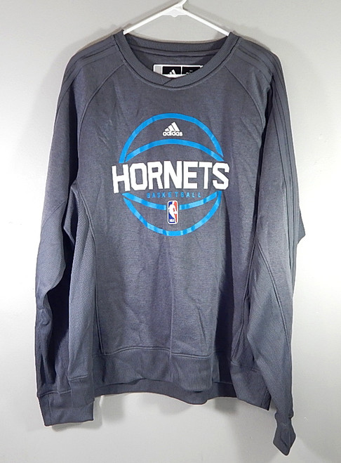 Charlotte Hornets Basketball Logo Adidas Team Issued Sweatshirt Gray XL +2" New