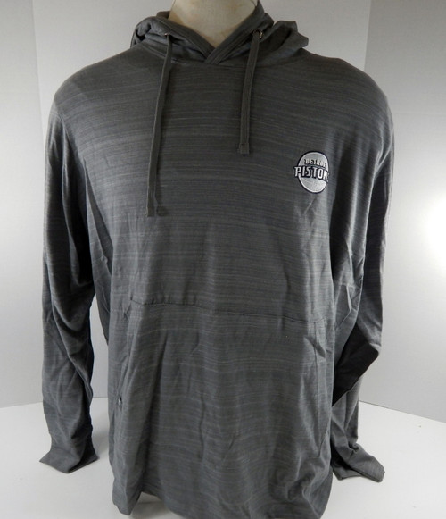 Mens Detroit Pistons Auth Grey Pullover Hoodie Sweatshirt Antigua 2XL 42S