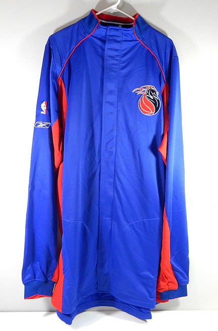Detroit Pistons Reebok NBA Team Issued Warm Up Jacket Blue Red XL Tall
