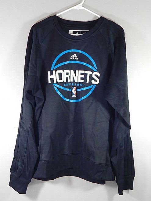 Charlotte Hornets Basketball Logo Adidas Team Issued Sweatshirt Black XL +2" New