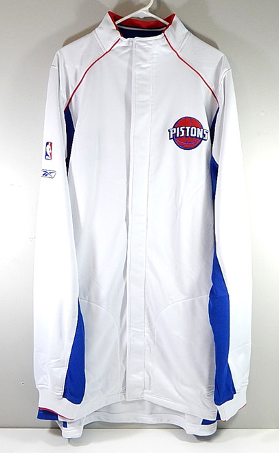 Detroit Pistons Reebok NBA Team Issued Warm Up Jacket White XL Tall