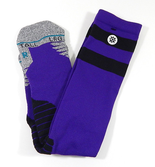 1-Pair Charlotte Hornets NBA Stance Core Team Issued Socks Purple Large Tall New