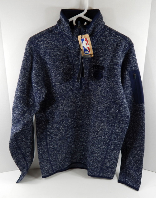 Mens Detroit Pistons Auth Navy Quarter Zip Pullover Shirt Fortune Antigua S 50S
