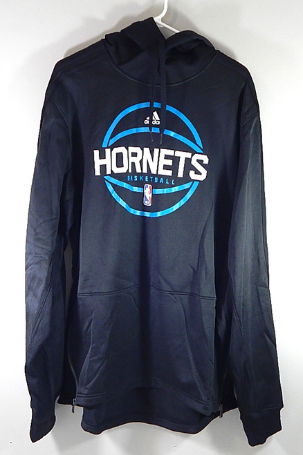 Charlotte Hornets Basketball Logo Adidas Team Issued Hoodie Black 2XL New