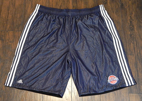 Detroit Pistons Adidas NBA Fusion 3 Stripe Basketball Shorts 4XL Tall Blue New