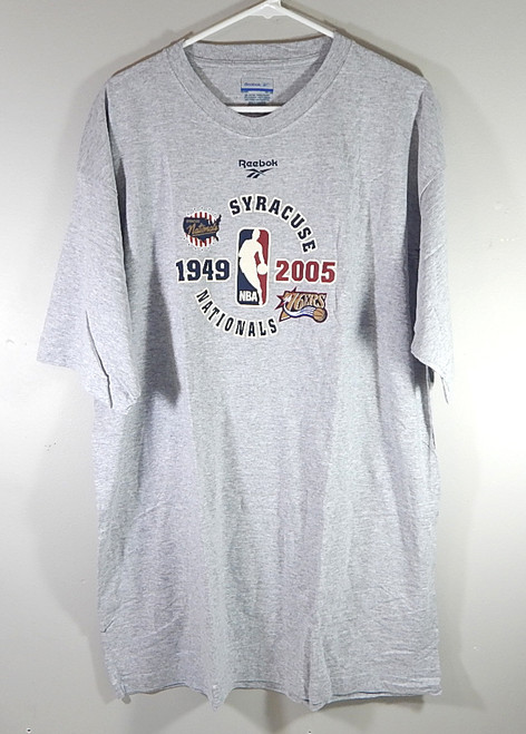 Syracuse Nationals Philadelphia 76'ers 1949-2005 Reebok Shirt Heather Large New