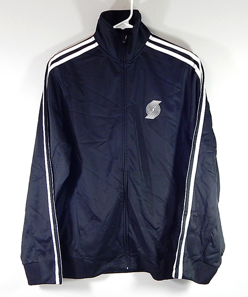 Portland Trail Blazers Adidas 3 Stripe Warm Up Jacket Black M New Team Issued