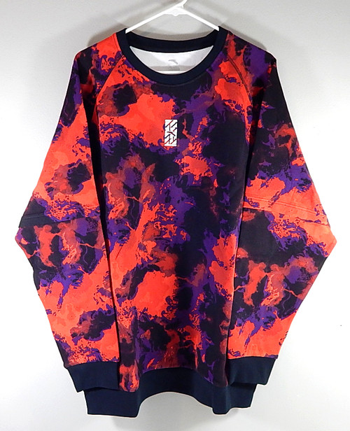 Anta Sports Logo Crewneck Sweatshirt 3XL Classic Red Tie Dye New 552210514-1