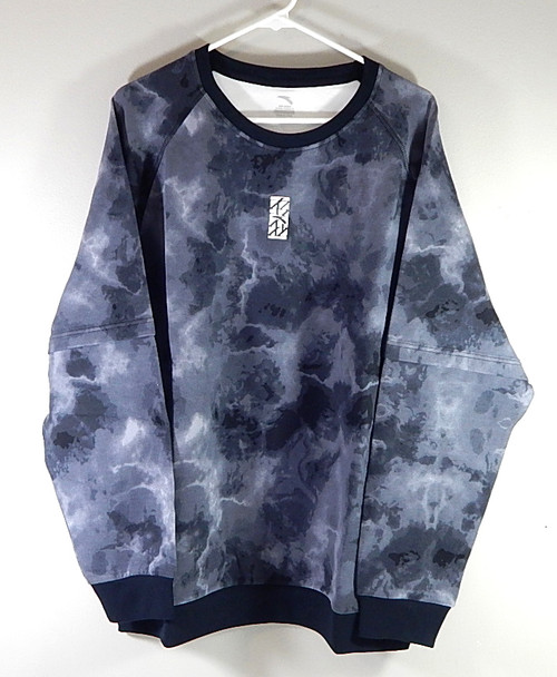 Anta Sports Logo Crewneck Sweatshirt Size 3XL Black Grey Tie Dye New 552210514-2