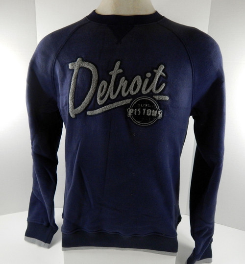 2016-17 Mens Detroit Pistons  Navy Crewneck Sweatshirt Orginal Adidas NWT S 27S