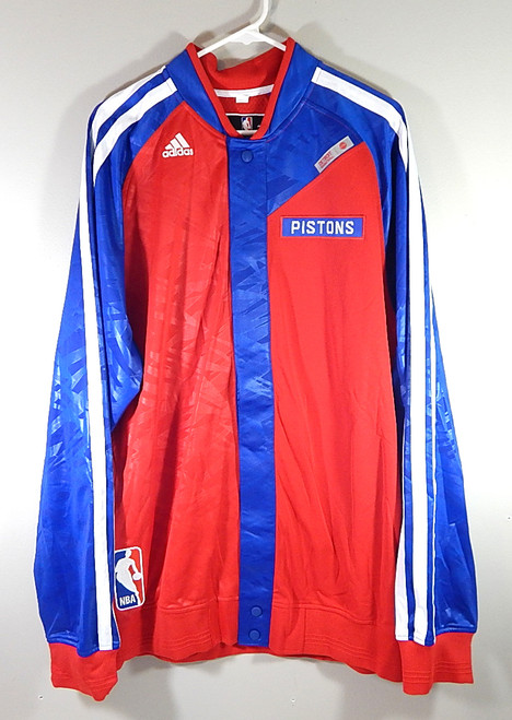 Detroit Pistons Basketball Adidas Warm Up Jacket Team Issued Red New 2XL +2"